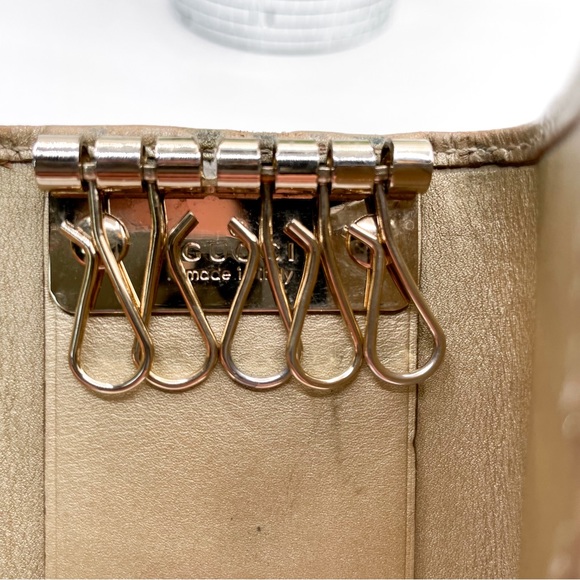 Gucci Lovely Heart Ssima GG Logo Leather 6 Ring Key Case Pre-Loved Pre-Owned - Picture 12 of 15